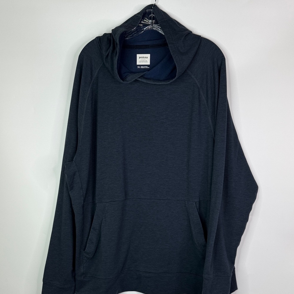 Prana Heathered Blue Pullover Hooded Sweatshirt Size XL